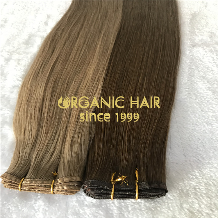 Full cuticle hybrid flat wefts hair extensions H152